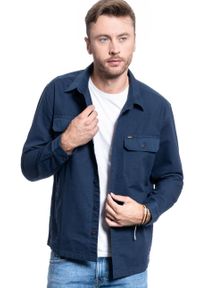 Lee - MĘSKA KOSZULA MATERIAŁOWA LEE 2 PKT OVERSHIRT RELAXED FIT NAVY L67MDO35 112116898. Materiał: materiał #4
