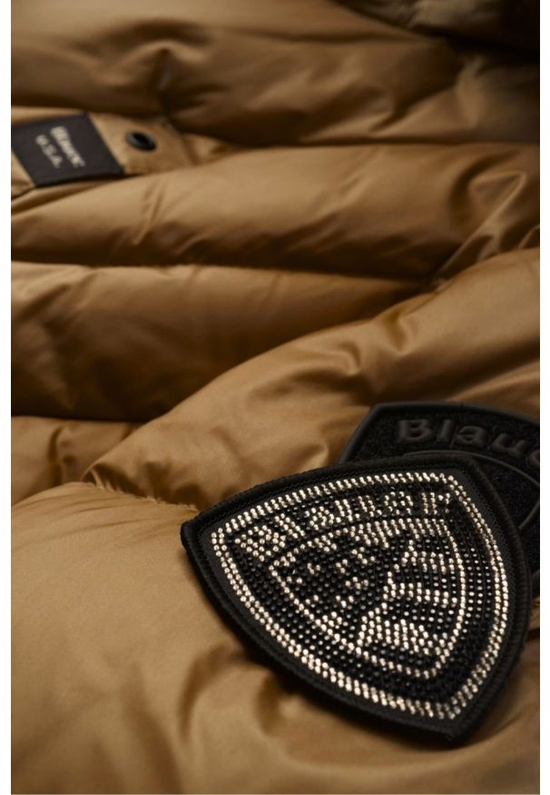 Blauer USA - BLAUER Brązowa kurtka damska Alicia Short Jackets, Rozmiar XL. Kolor: brązowy. Materiał: futro, puch, poliamid. Styl: elegancki