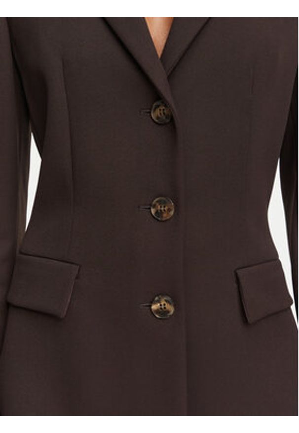 Marella Marynarka Amico1 2625046251 Brązowy ciemny Slim Fit. Kolor: brązowy. Materiał: syntetyk