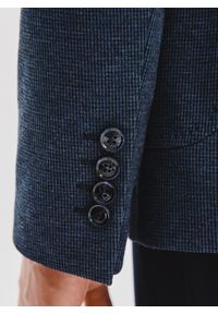 Pako Lorente - PAKO LORENTE - Granatowa marynarka w pepitkę z dzianiny. Kolor: niebieski. Materiał: dzianina. Sezon: jesień #9