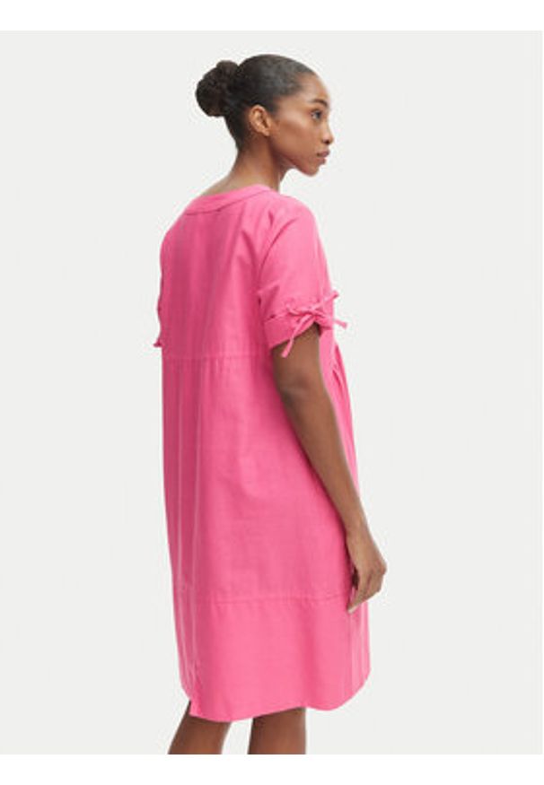 Iconique Sukienka letnia Jade IC26-077 Różowy ciemny Relaxed Fit. Kolor: różowy. Materiał: bawełna. Sezon: lato