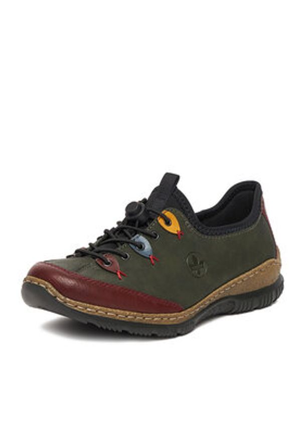 Rieker Półbuty N3271-54 Zielony. Kolor: zielony. Materiał: materiał, syntetyk