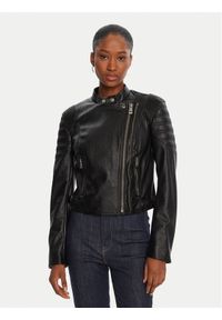 Guess Kurtka z imitacji skóry W5YL19 WHDS0 Czarny Regular Fit. Kolor: czarny. Materiał: skóra