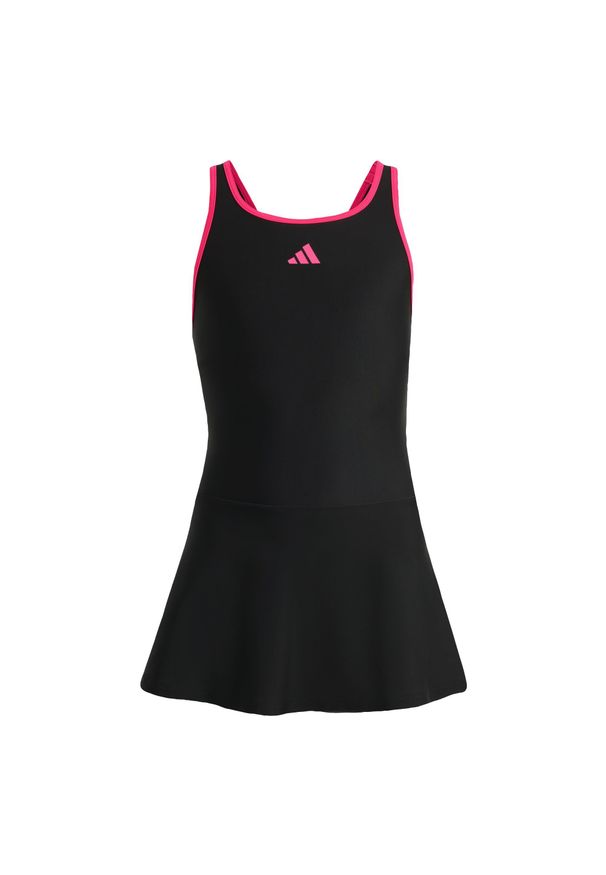 Adidas - Sukienka Kąpielowa Dla Dzieci Racer Back. Kolor: czarny, pomarańczowy, wielokolorowy. Materiał: tkanina