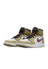 Buty do chodzenia męskie Nike Air Jordan 1 Zoom. Wysokość cholewki: za kostkę. Zapięcie: sznurówki. Kolor: biały, beżowy, wielokolorowy. Materiał: skóra, syntetyk, materiał. Szerokość cholewki: normalna. Sport: turystyka piesza