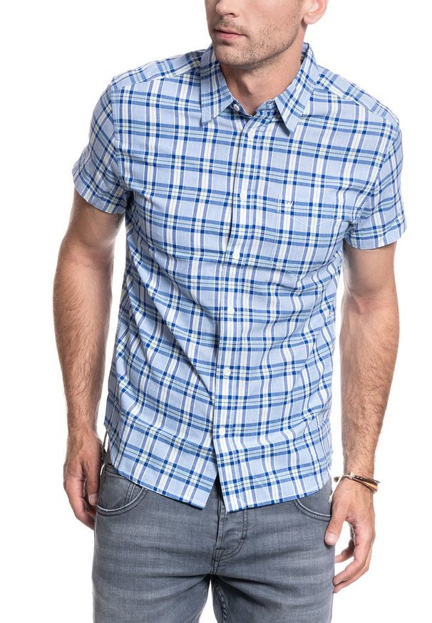 Wrangler - KOSZULA MĘSKA WRANGLER SS 1PKT BDOWN SHIRT PLACID BLUE W5J11OB15 112130159