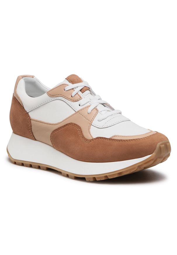 Sneakersy Gino Rossi RST-MADDOX-02 Beige. Kolor: brązowy. Materiał: skóra