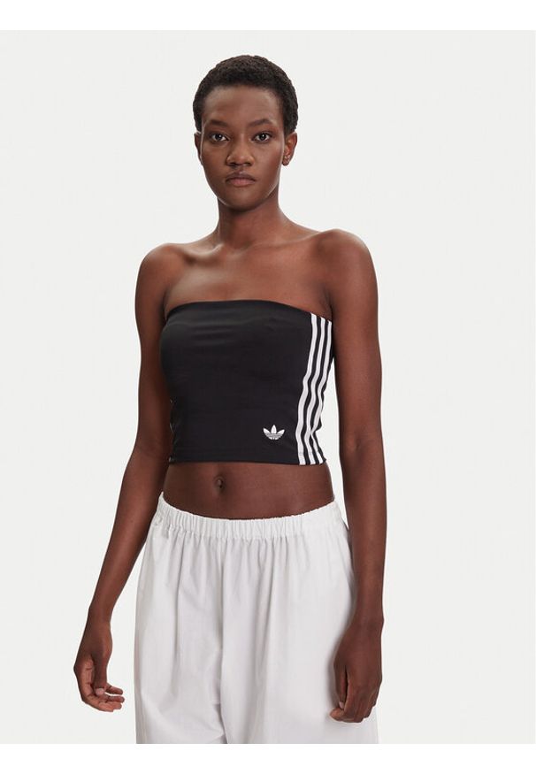 Adidas - adidas Top adicolor 3-Stripes JX7717 Czarny Slim Fit. Kolor: czarny. Materiał: syntetyk