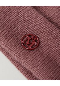 MAISON MICHEL PARIS - Różowa czapka. Kolor: różowy, wielokolorowy, fioletowy. Materiał: kaszmir. Wzór: aplikacja #4