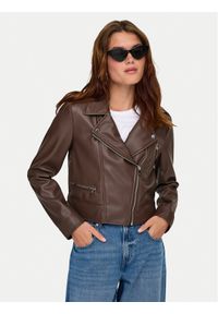 only - ONLY Kurtka z imitacji skóry Carmen 15361396 Brązowy Regular Fit. Typ kołnierza: typu carmen. Kolor: brązowy. Materiał: skóra #1