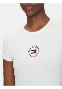 Tommy Jeans Sukienka codzienna DW0DW20384 Biały Slim Fit. Okazja: na co dzień. Kolor: biały. Materiał: bawełna. Typ sukienki: proste. Styl: casual