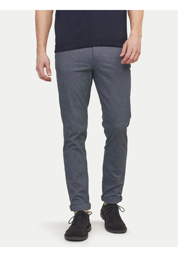 Jack & Jones - Jack&Jones Chinosy Marco 12206199 Niebieski Slim Fit. Kolor: niebieski. Materiał: bawełna