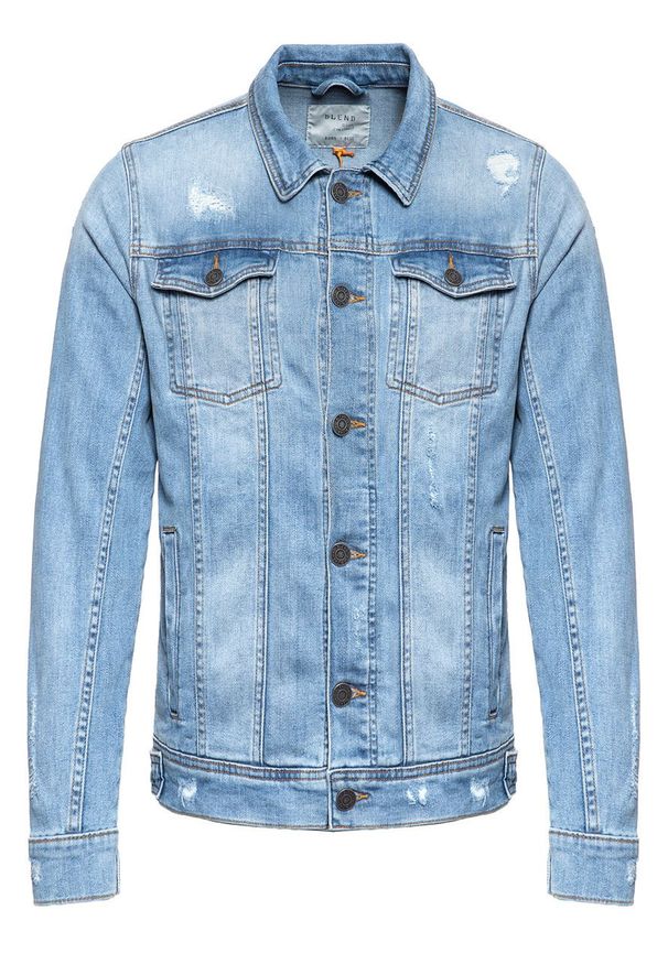 Blend - KURTKA JEANSOWA BLEND DENIM JACKET 20705837 74648. Kolor: niebieski. Materiał: jeans, denim. Styl: retro