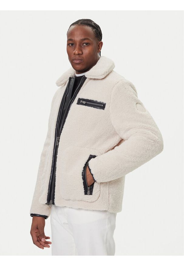 Save The Duck Kożuch D32522M BUBU21 Beżowy Regular Fit. Kolor: beżowy. Materiał: syntetyk