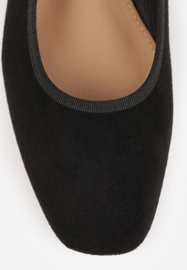 Renee - Czarne Balerinki z Zapięciem na Sprzączkę i Kwadratowym Noskiem Loratie. Zapięcie: sprzączka. Kolor: czarny