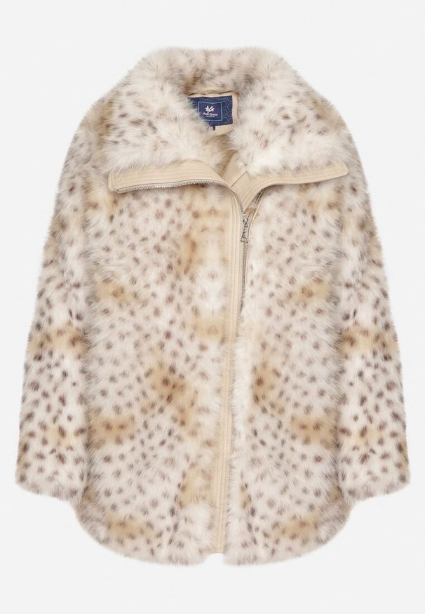 Born2be - Beżowa Kurtka Futerko na Suwak z Szerokim Kołnierzem Plinne. Okazja: do pracy, na co dzień, na spotkanie biznesowe. Typ kołnierza: golf. Kolor: beżowy. Materiał: futro. Styl: klasyczny, casual, elegancki, biznesowy