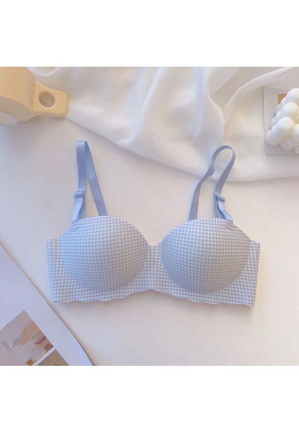 Intica - Biustonosz balkonetka miękki do codziennych stylizacji Kenda. Kolor: niebieski. Materiał: materiał