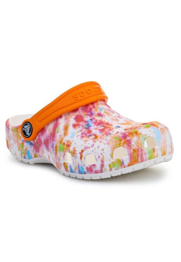 Klapki Crocs Classic Tie Dye Graphic Kids Clog W 206995-83B wielokolorowe. Kolor: wielokolorowy. Materiał: syntetyk, materiał. Wzór: kolorowy. Sezon: lato. Styl: klasyczny