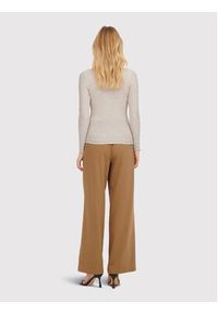 only - ONLY Bluzka Emma 15180040 Beżowy Slim Fit. Kolor: beżowy. Materiał: wiskoza, syntetyk #4