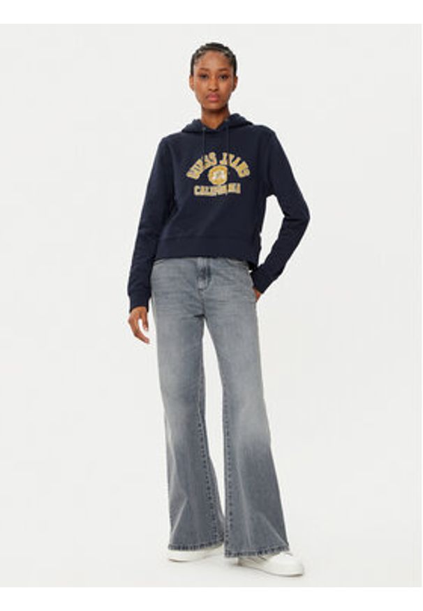 Guess Jeans Bluza W5RQ29 K68I4 Granatowy Regular Fit. Kolor: niebieski. Materiał: bawełna