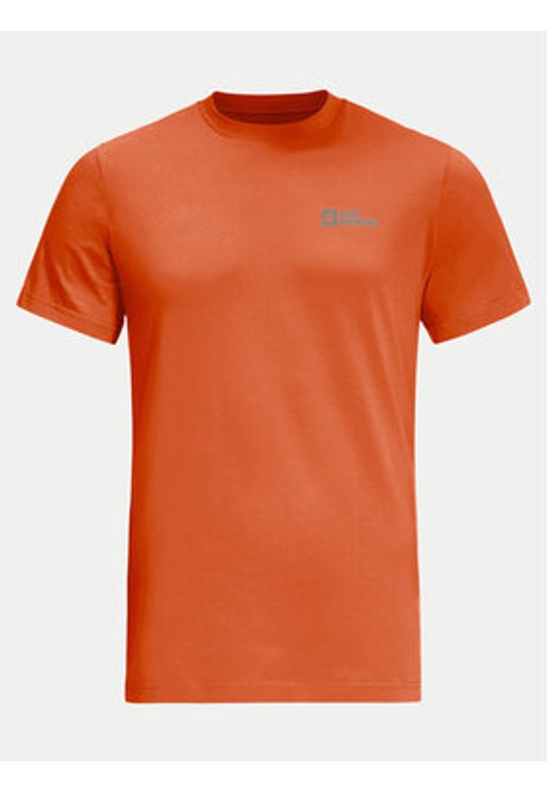 Jack Wolfskin T-Shirt Essential 1808382 Pomarańczowy Regular Fit. Kolor: pomarańczowy. Materiał: bawełna