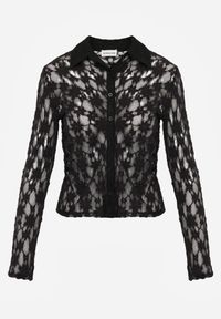 Born2be - Czarna Koszula Ozdobiona Koronką Lanelv. Okazja: na co dzień. Kolor: czarny. Materiał: koronka. Wzór: aplikacja, koronka. Styl: casual, klasyczny #3