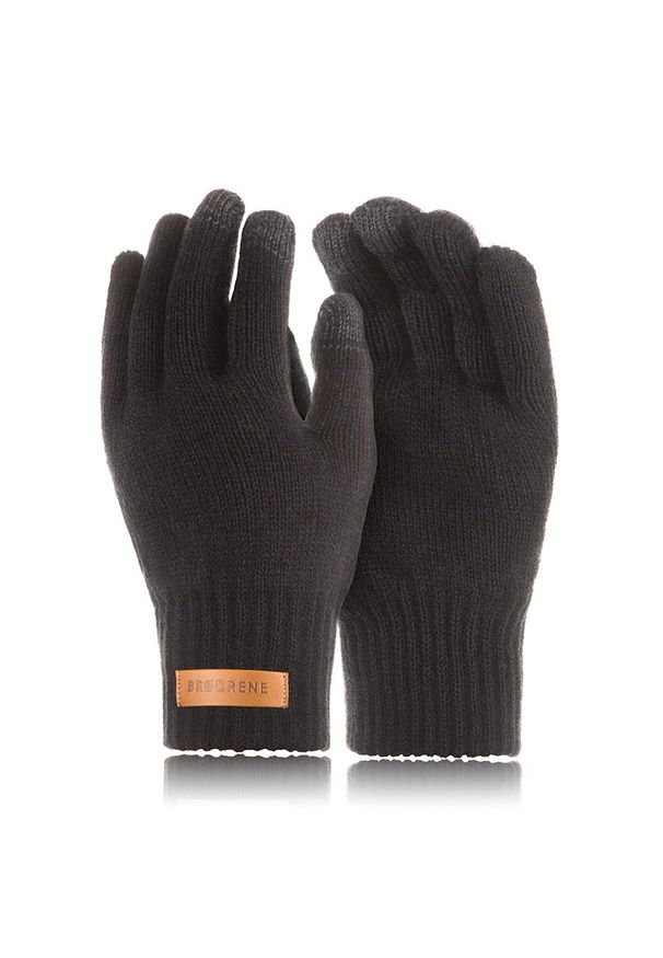 BRODRENE - Rękawiczki męskie zimowe do smartfonów Brodrene R1 czarne. Kolor: czarny. Materiał: materiał. Sezon: zima