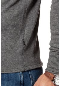 Wrangler - MĘSKI SWETER WRANGLER ROLL EDGE CREW GREY MARL W8624RGVB. Kolor: szary. Styl: klasyczny #6