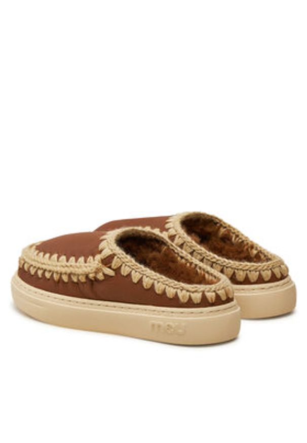 Mou Kapcie Eskimo Bold Clog FW411010B Brązowy. Kolor: brązowy. Materiał: skóra