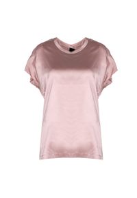 Pinko T-shirt "Farisa" | 1G1527 Y6B1 | Kobieta | Łososiowy. Kolor: różowy. Materiał: jedwab, elastan. Wzór: jednolity. Styl: elegancki