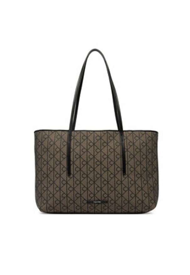 Calvin Klein Torebka Emblem Trio Pebble Shoulder Bag LV04F3750G Brązowy. Kolor: brązowy