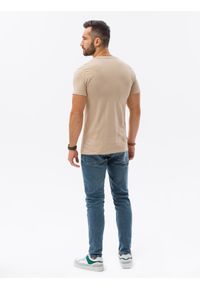Ombre Clothing - T-shirt męski bawełniany BASIC - różowy V9 S1370 - XXL. Kolor: różowy. Materiał: bawełna. Styl: klasyczny #6
