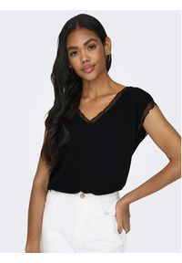 only - ONLY Bluzka 15252241 Czarny Regular Fit. Kolor: czarny. Materiał: wiskoza #6