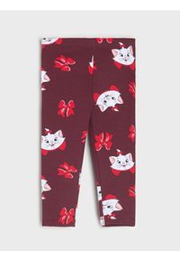 Sinsay - Bawełniane legginsy ze wzorkiem The Aristocats - bordowy. Kolor: czerwony. Materiał: bawełna