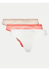 Calvin Klein Underwear Komplet 3 par stringów 000QD5216E Kolorowy. Materiał: syntetyk. Wzór: kolorowy