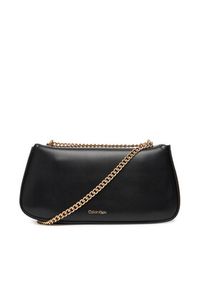 Calvin Klein Torebka Ck Convertible Chain Small Bag LV04F3172G Czarny. Kolor: czarny. Materiał: skórzane