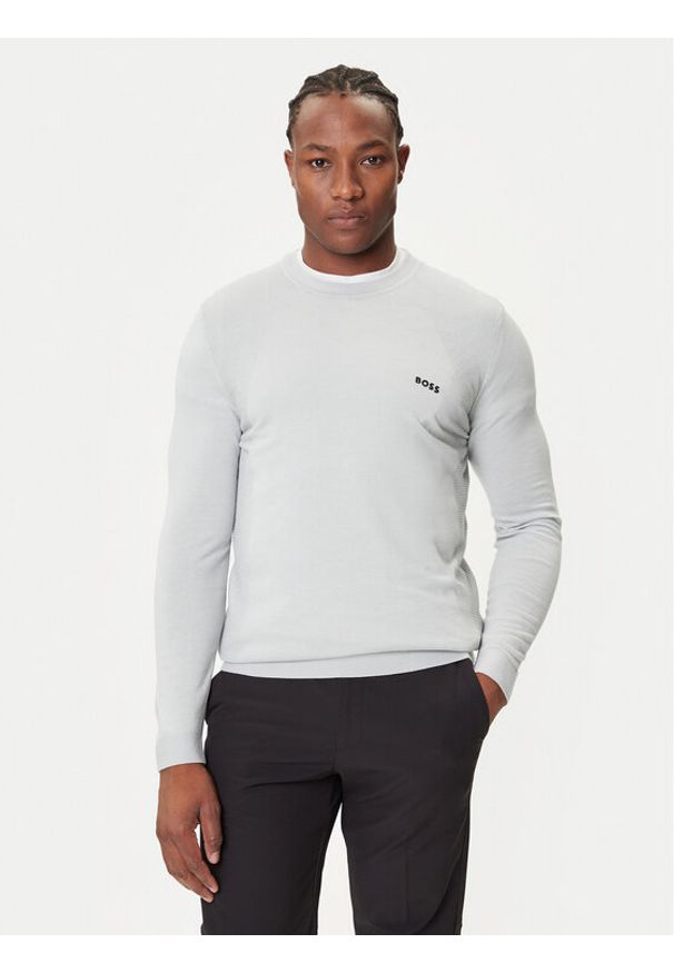 BOSS Sweter K_Momentum 50541944 Szary Regular Fit. Kolor: szary. Materiał: syntetyk