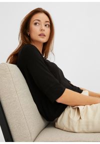 bonprix - Bluzka z miękkiej mieszanki wiskozy. Kolor: czarny. Materiał: wiskoza #2