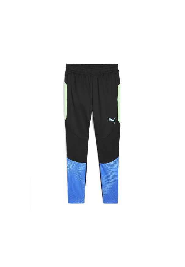 Puma - Męskie spodnie treningowe individualFINAL PUMA Black Fizzy Apple Yellow. Kolor: wielokolorowy, żółty, czarny. Sport: piłka nożna, fitness