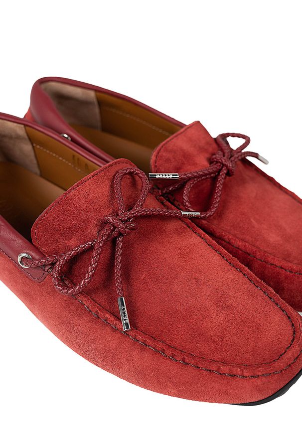 Bally Mokasyny "Pindar" | 6231345 | Pindar | Mężczyzna | Czerwony. Zapięcie: bez zapięcia. Kolor: czerwony. Materiał: skóra