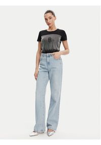 Fracomina T-Shirt FP25ST3002J449N4 Czarny Regular Fit. Kolor: czarny. Materiał: bawełna