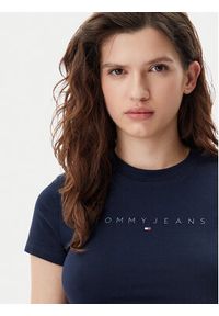 Tommy Jeans T-Shirt Tonal Linear DW0DW20315 Granatowy Slim Fit. Kolor: niebieski. Materiał: bawełna #3