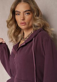 Renee - Ciemnofioletowy Komplet Dresowy 2-częściowy z Bluzą i Spodniami Seraphira. Kolor: fioletowy. Materiał: dresówka #3