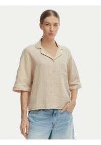 only - ONLY Koszula Thyra 15267839 Beżowy Regular Fit. Kolor: beżowy. Materiał: bawełna #1