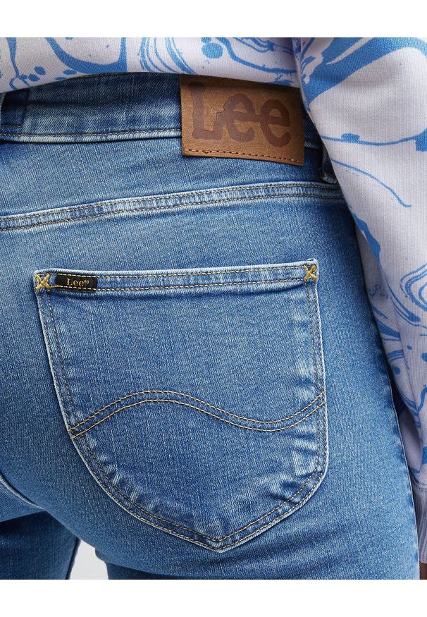Lee - LEE ELLY DAMSKIE SPODNIE JEANSOWE JEANSY DŻINS SHREDDER BLUE L305GUB35 112330545