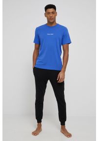 Calvin Klein Underwear T-shirt piżamowy gładka. Kolor: niebieski. Materiał: dzianina. Wzór: gładki #2