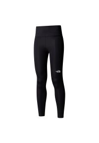 Legginsy damskie The North Face Flex 0A8BRYJK31 - czarne. Stan: podwyższony. Kolor: czarny. Materiał: elastan, poliester, materiał. Wzór: aplikacja. Styl: sportowy
