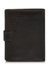 Ochnik - Brązowy lakierowany skórzany portfel męski. Kolor: brązowy. Materiał: skóra #5
