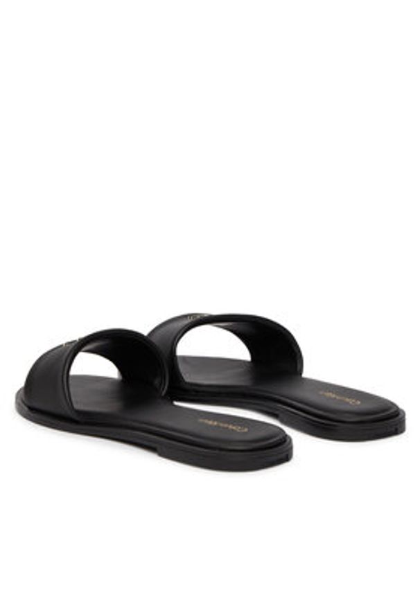 Calvin Klein Klapki Round Flat Sndl Lth Bar Hw 2 HW0HW02925 Czarny. Kolor: czarny. Materiał: skóra