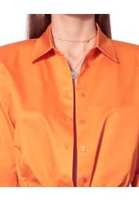AGGI - Pomarańczowa koszula oversize Demi. Okazja: na co dzień. Typ kołnierza: kołnierzyk klasyczny. Kolor: pomarańczowy. Materiał: bawełna. Styl: klasyczny, casual, elegancki #2
